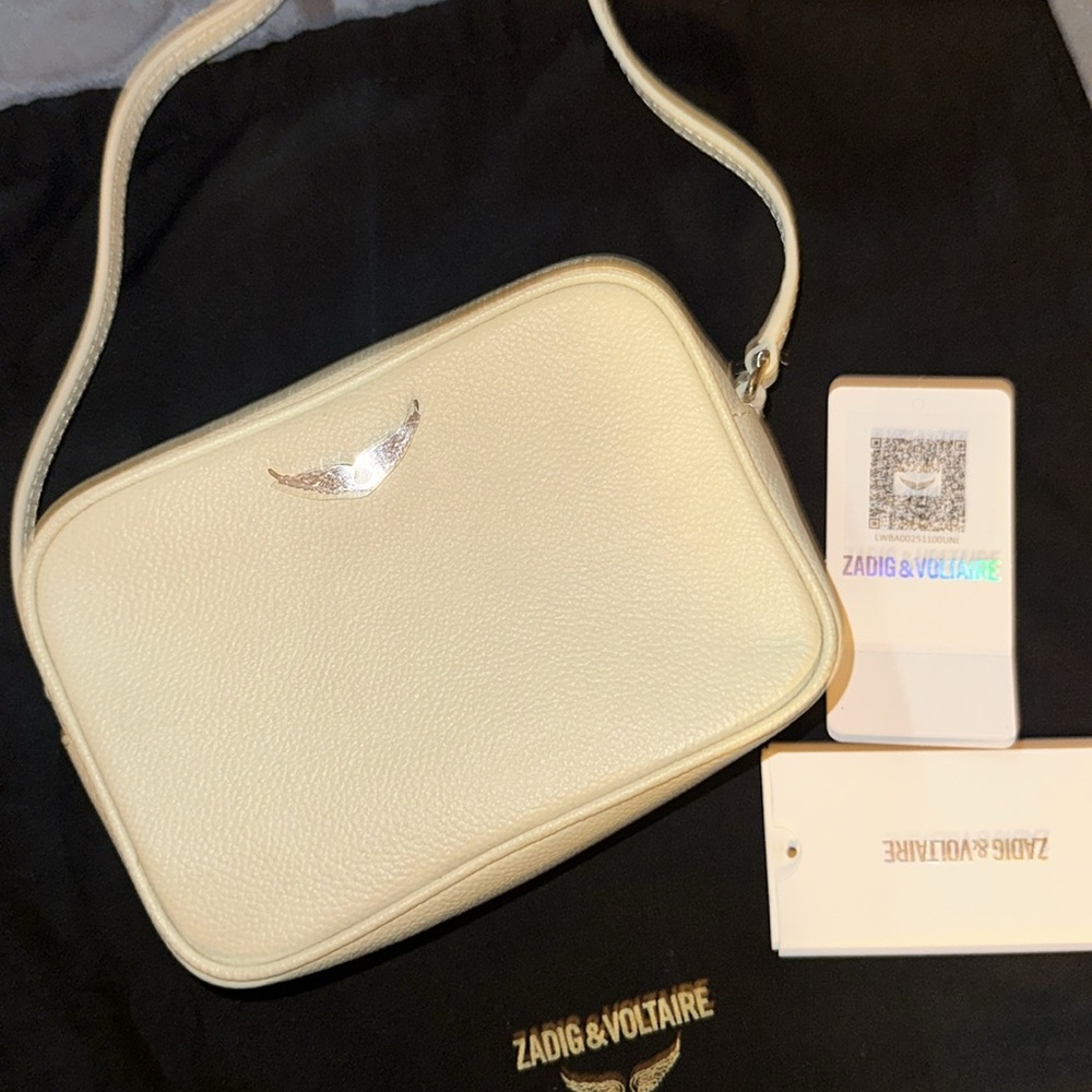 Zadig&Voltaire cream colored purse with shoulder strap